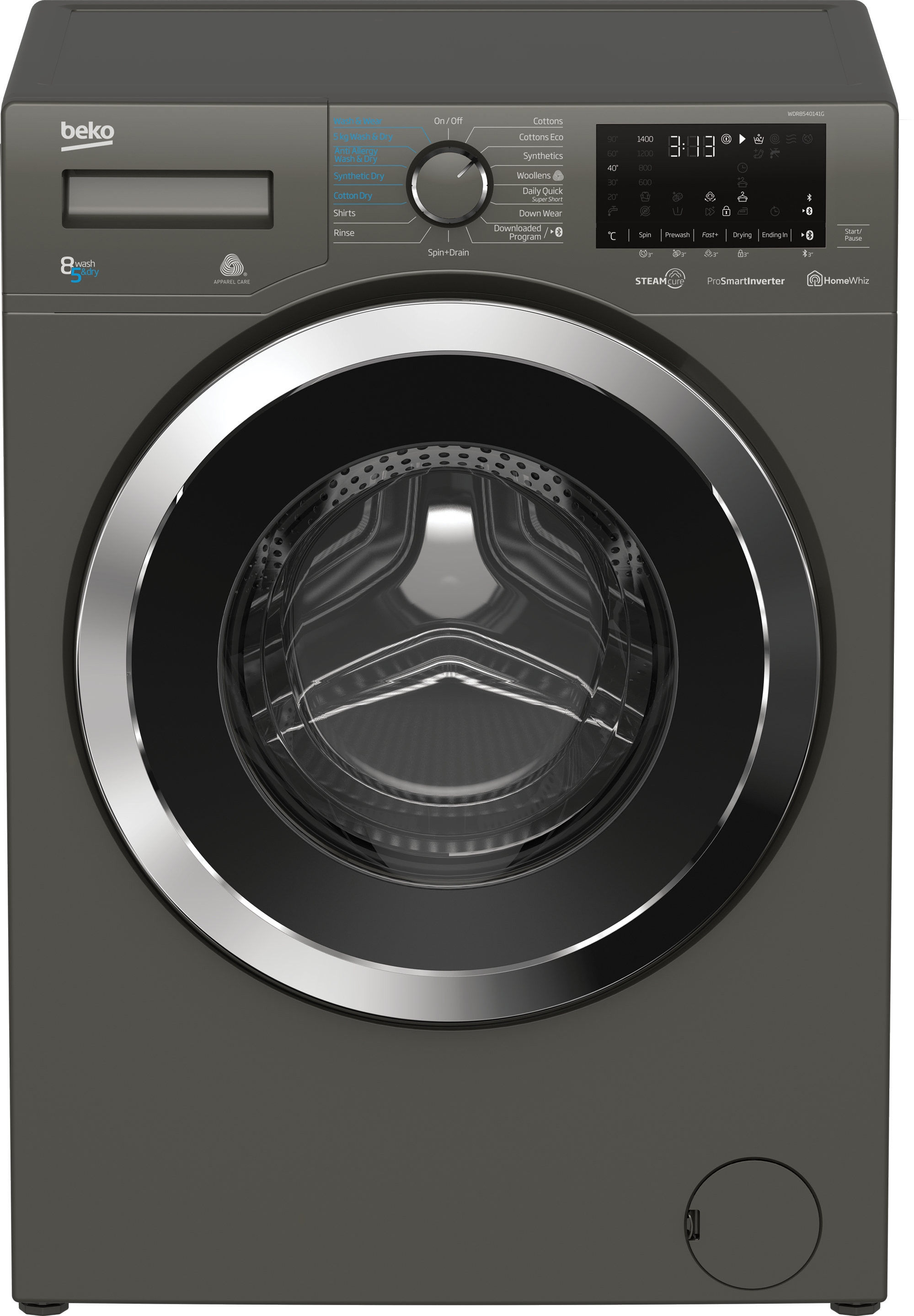 Beko WDR8540141G washer dryer Freestanding Front-load Graphite – image 9