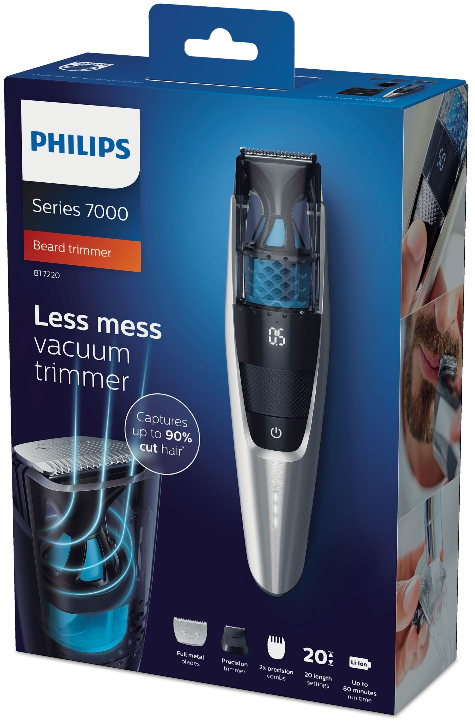 Philips BEARDTRIMMER Series 7000 Vacuum Beard Trimmer BT7220/15 – image 2