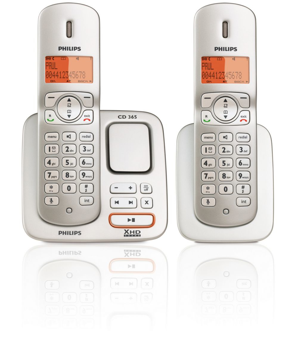 Philips Perfect sound CD3652S/90 telephone Caller ID Pearl