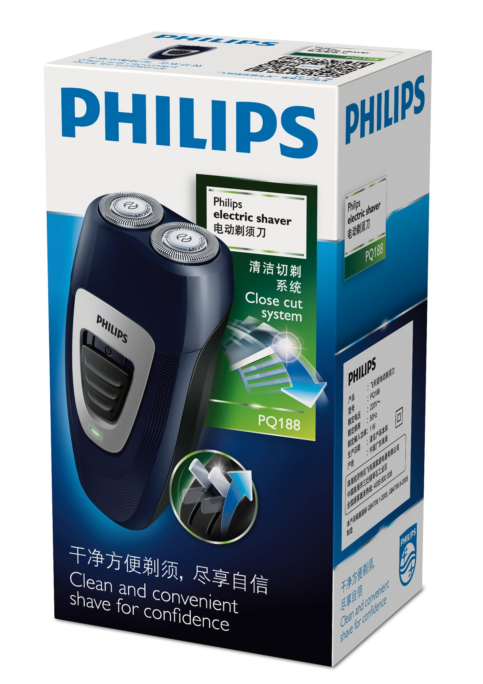 Philips PQ188/16 men's shaver Rotation shaver Black, Blue – image 2