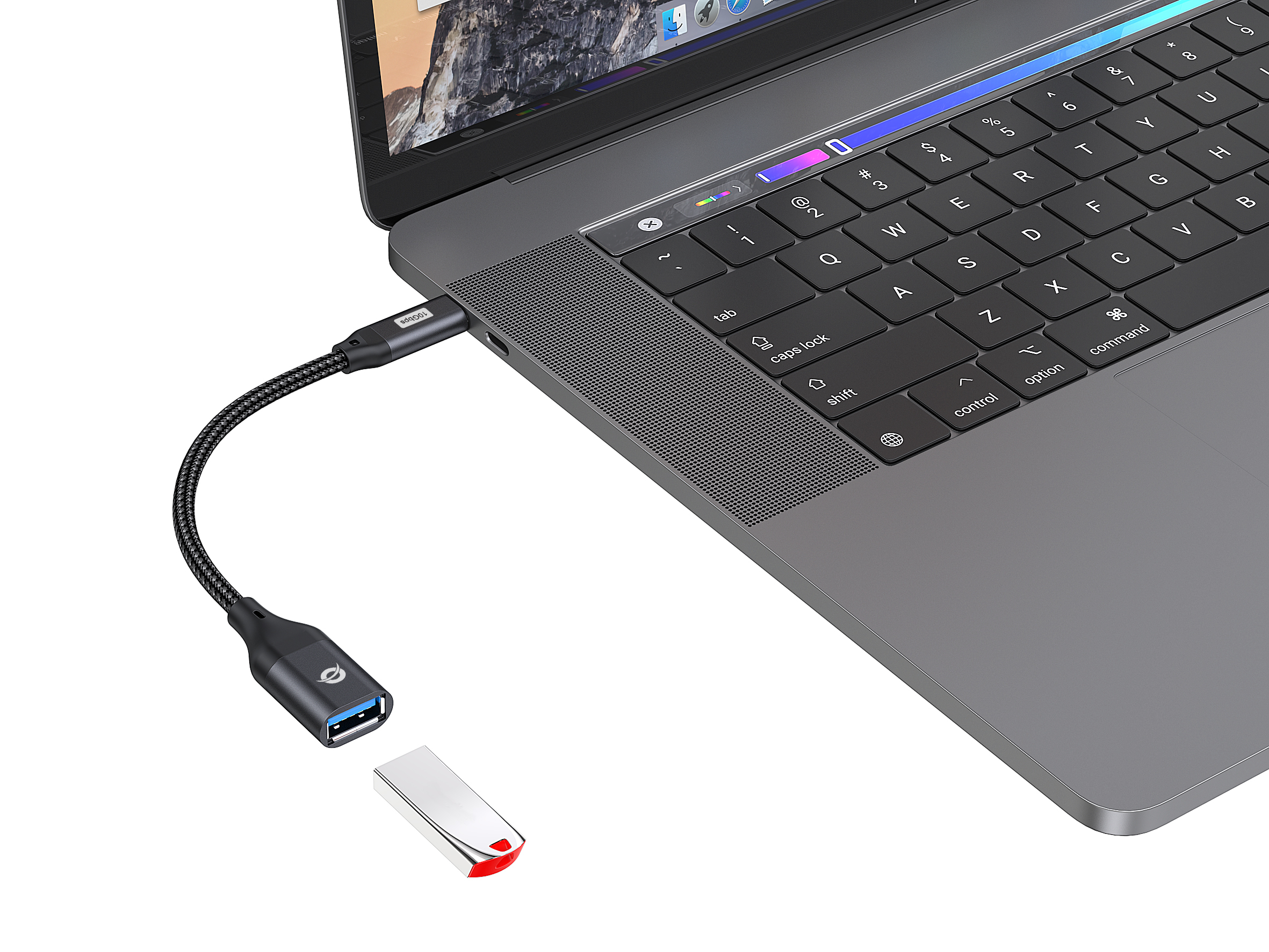 Resim Conceptronic ABBY18B USB-C Erkek - USB-A Dişi Dönüştürücü Adaptör, Siyah, 10 Gbps