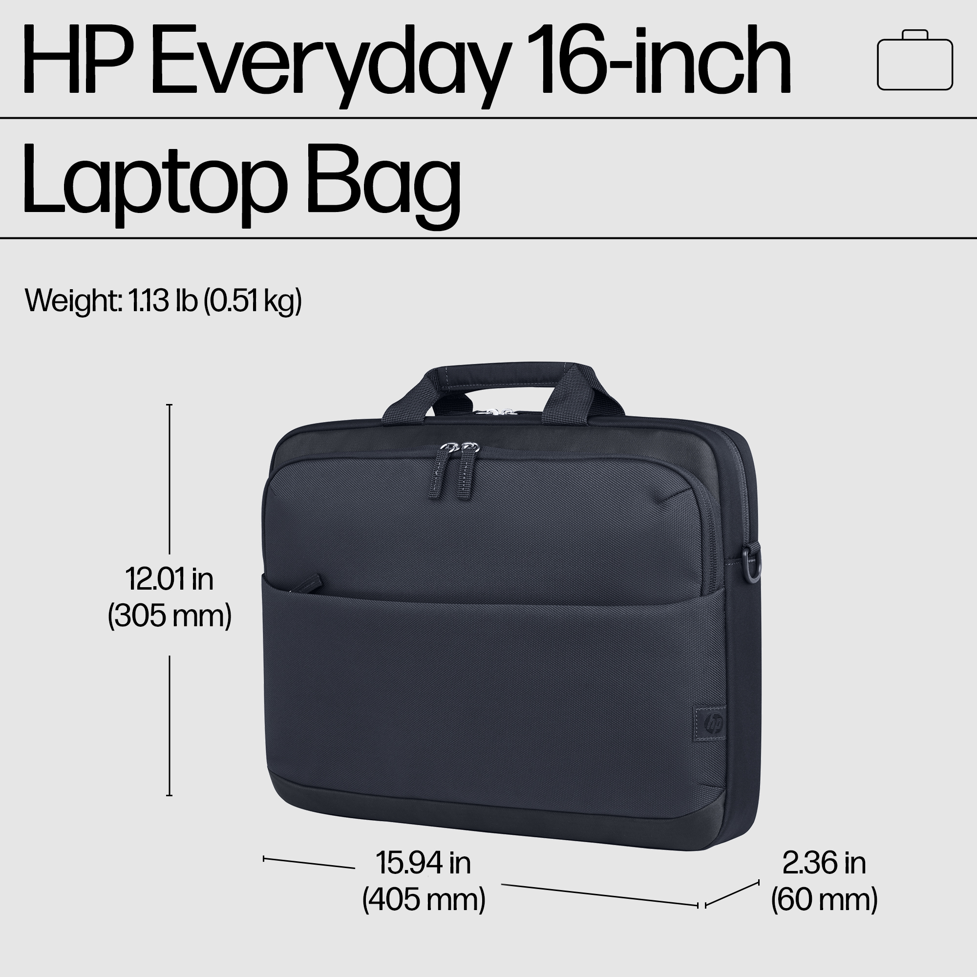 HP Everyday 16 Odyssey Gray Laptop Bag – image 3