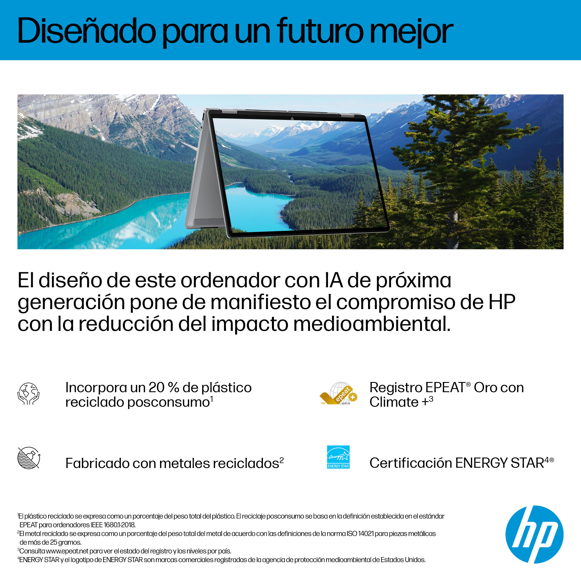 Convertible 2 en 1 - HP OmniBook X 14-fk0002ns Copilot+ PC, 50 TOPS, 14 ", 3K, AMD Ryzen™ AI 7 350, 32GB RAM, 1TB SSD, Radeon™ 860M, W11 H, Plata - imagen 13
