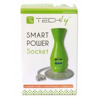 Techly Table Desk Smart Power Strip 5-ports USB Green – image 2