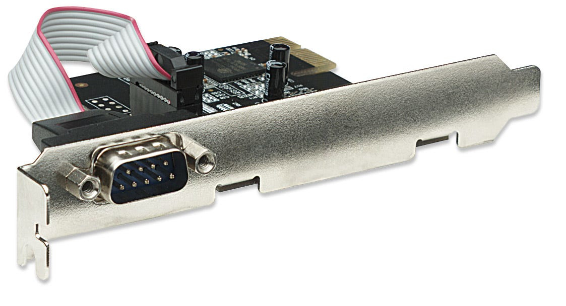 Manhattan PCI Express Card, 1x Serial DB9 port, 2.5 Mbps, x1 lane, x1 x2 x4 x8 x16 lane bus, Standard/Low Profile PCI, Box – image 2