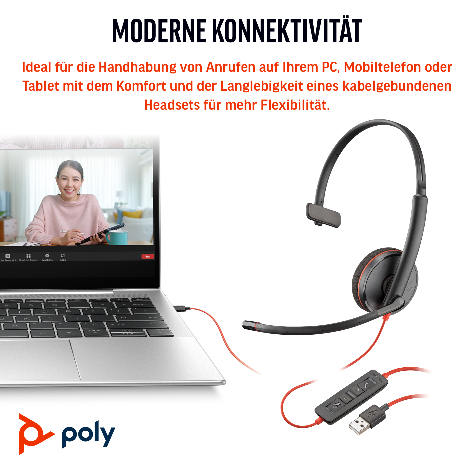 Poly Blackwire 3210 Mono USB-C/A bulk