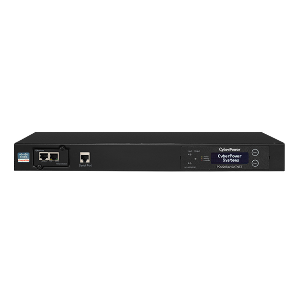 CyberPower PDU20SW10ATNET power distribution unit (PDU) 10 AC outlet(s) 1U Black – image 1