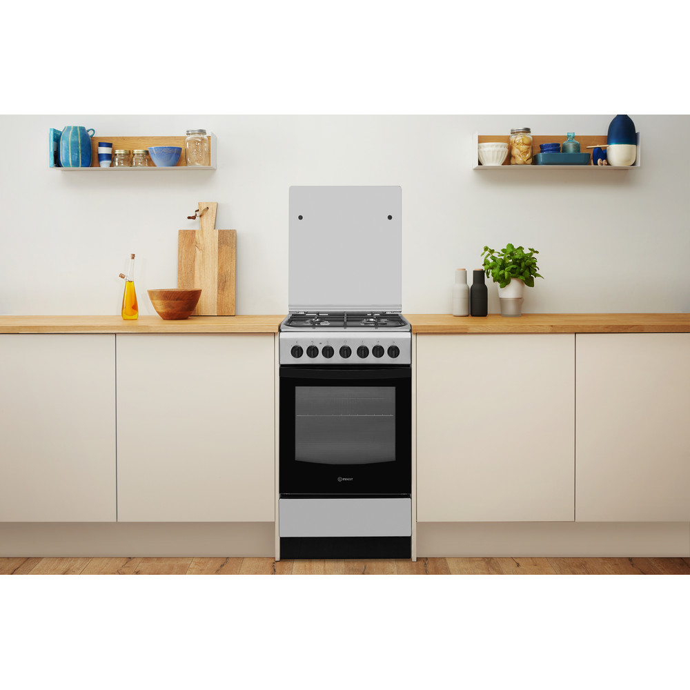 Indesit IS5G5PHX/PO cooker Freestanding cooker Gas Black, Stainless steel – image 4