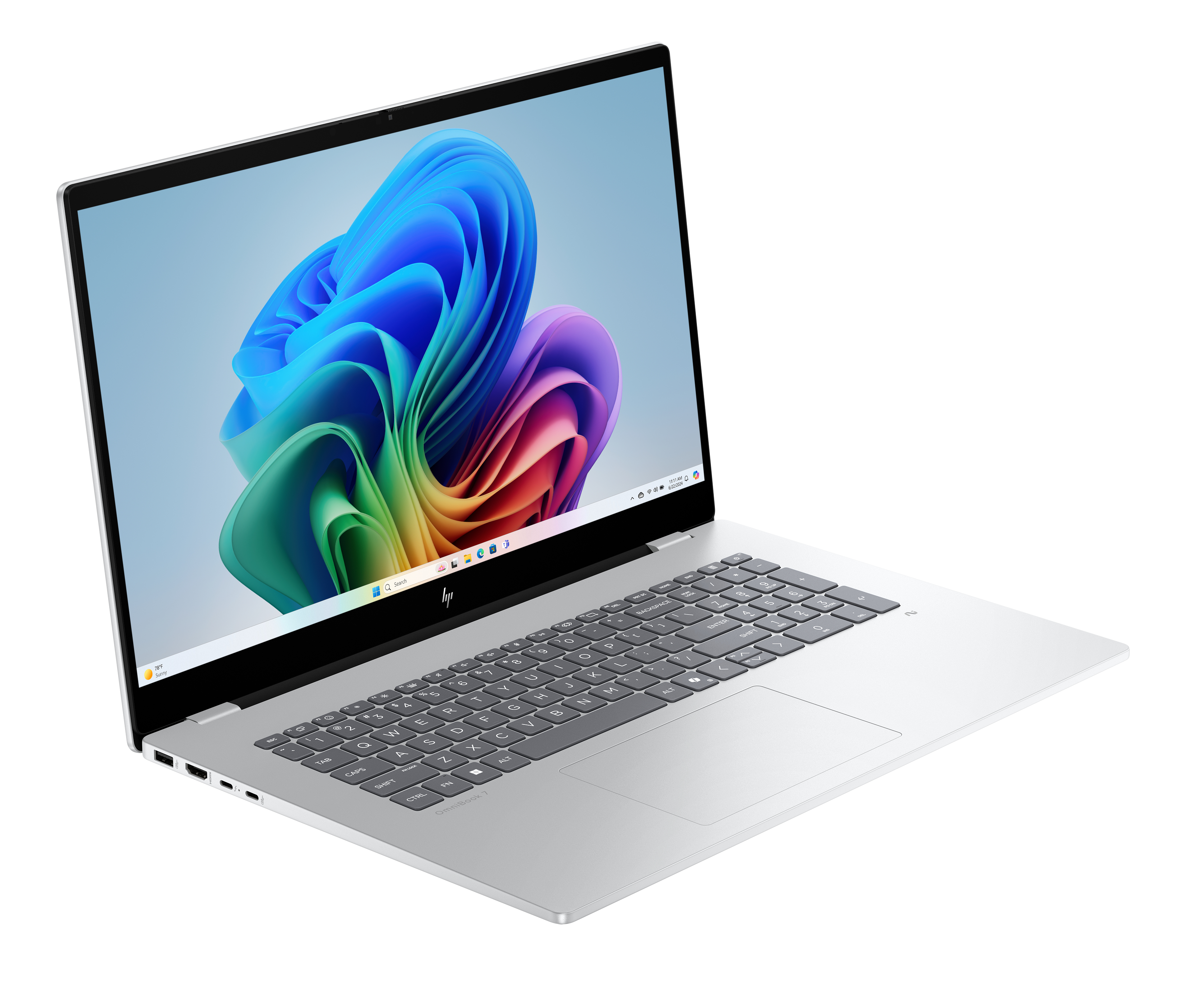 Portátil-HP OmniBook 7 NGAI 17-dc0003ns Copilot+ PC, 17,3" FHD, Intel® Core™ Ultra 258V, 32GB RAM, 1TB SSD, GeForce RTX 4050, Windows 11 Home, Plata - imagen 3