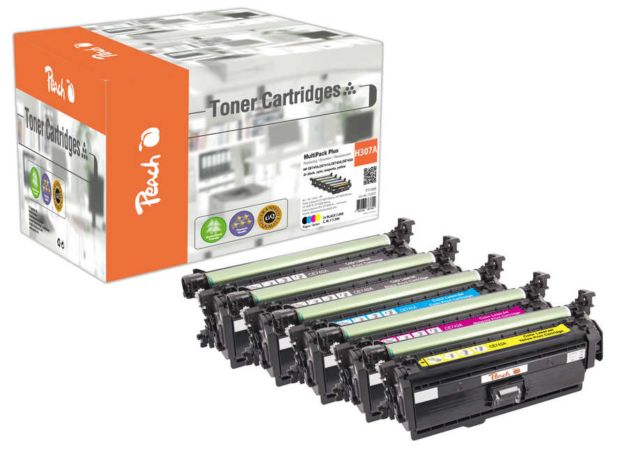 Peach 112237 toner cartridge 5 pc(s) Compatible Black, Cyan, Magenta, Yellow