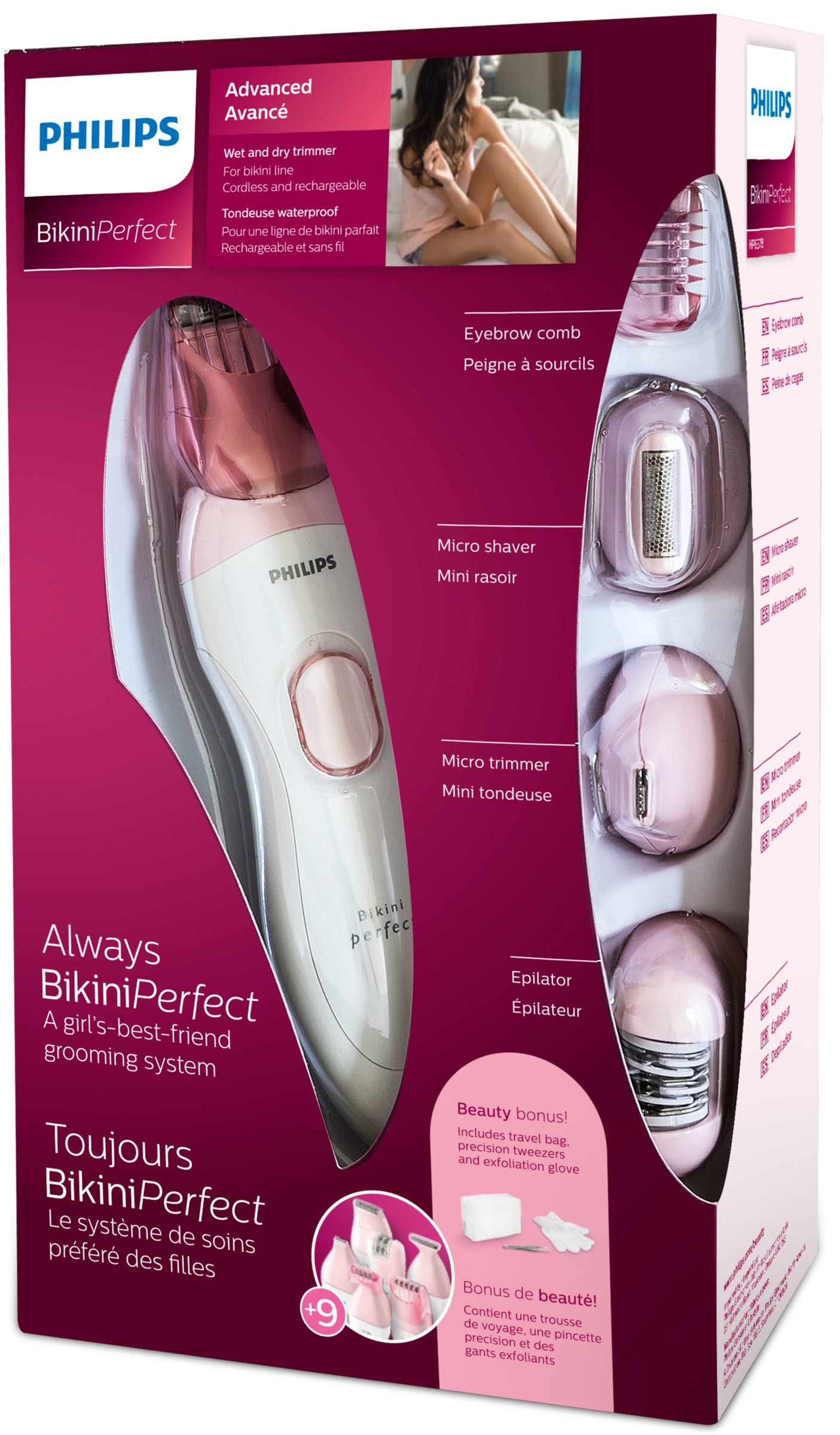 Philips HP6378/61 bikini trimmer Wet & Dry White, Pink – image 4