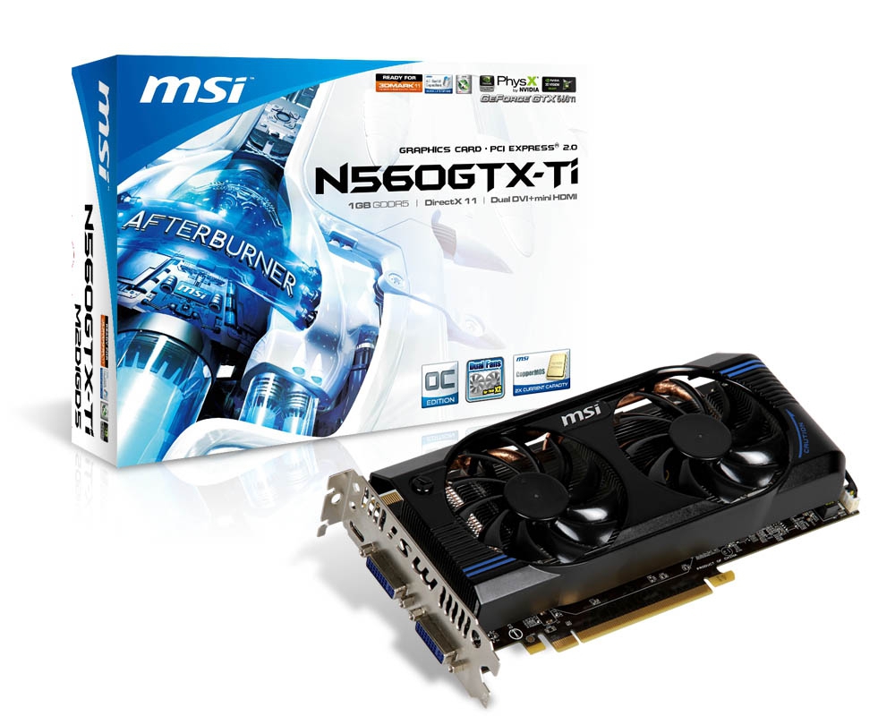 MSI N560GTX-TIM2D1GD5/OC graphics card NVIDIA GeForce GTX 560 Ti