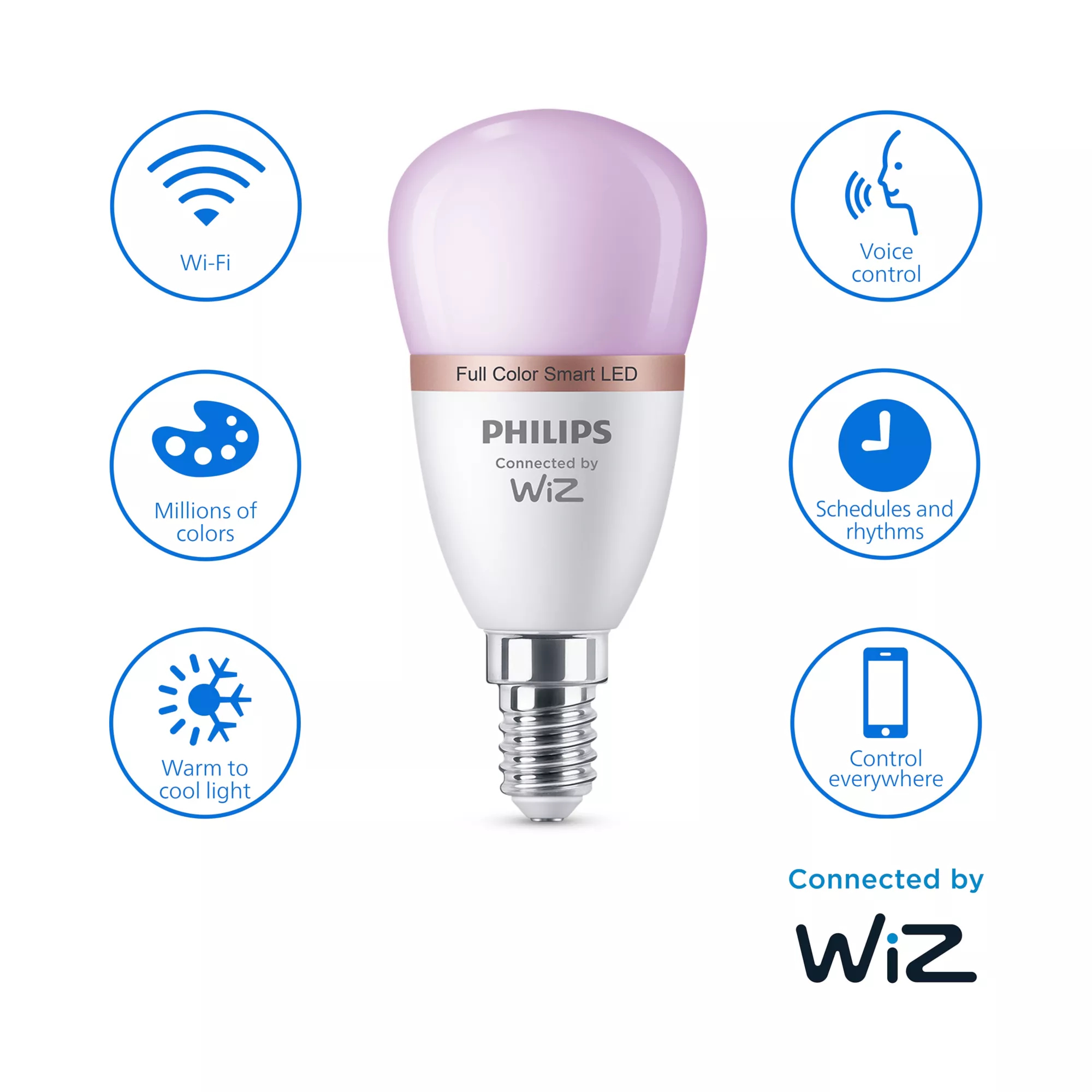 Philips by Signify Philips Smart LED RGB P45 Bulb, E14 Base, 470 lm – image 4
