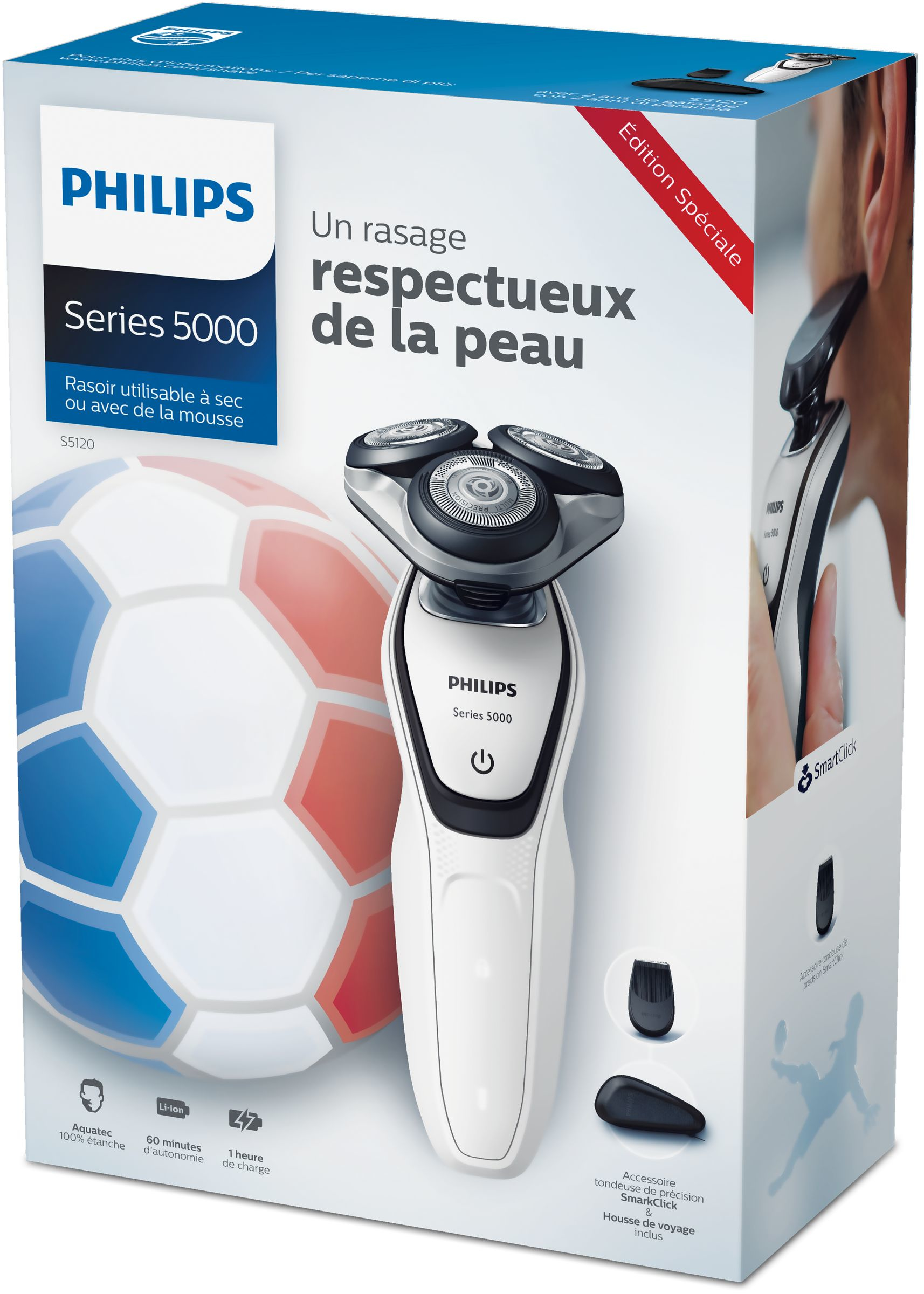 Philips SHAVER Series 5000 S5120/12 men's shaver Rotation shaver Trimmer Black, White – image 2