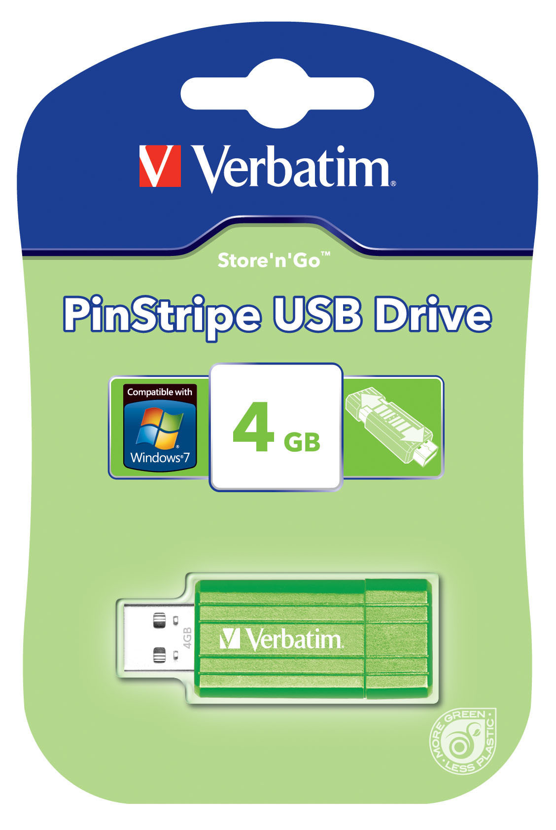 Verbatim PinStripe USB Drive 4GB - Eucalyptus Green – image 2