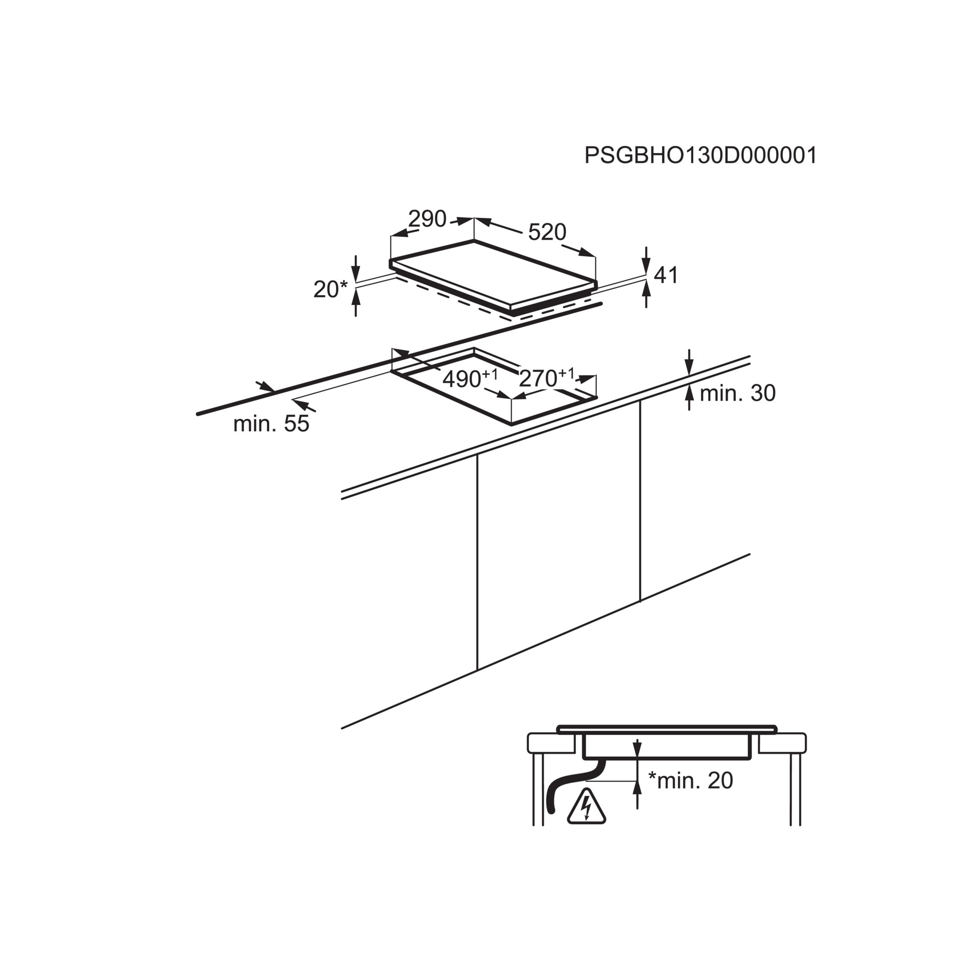 Electrolux EHF3920BOK Black Built-in Ceramic hob 2 zone(s) – image 2