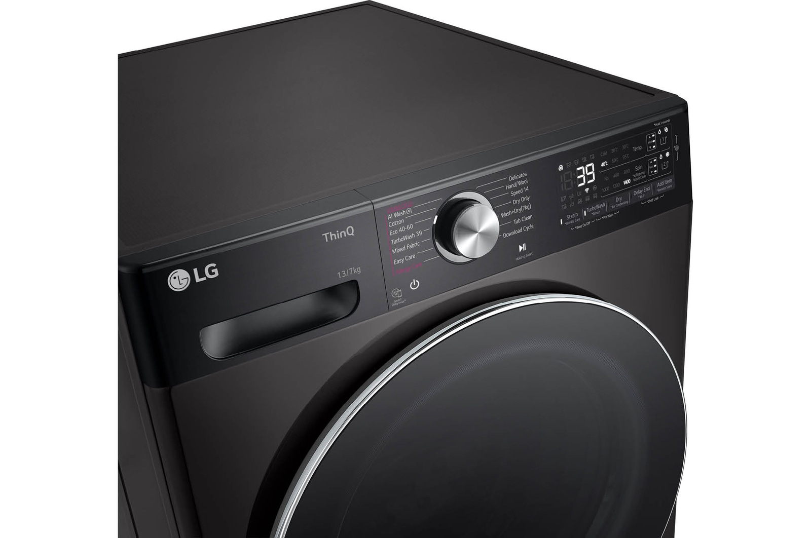 LG F4Y9LDP2Z washer dryer Freestanding Front-load Black – image 3