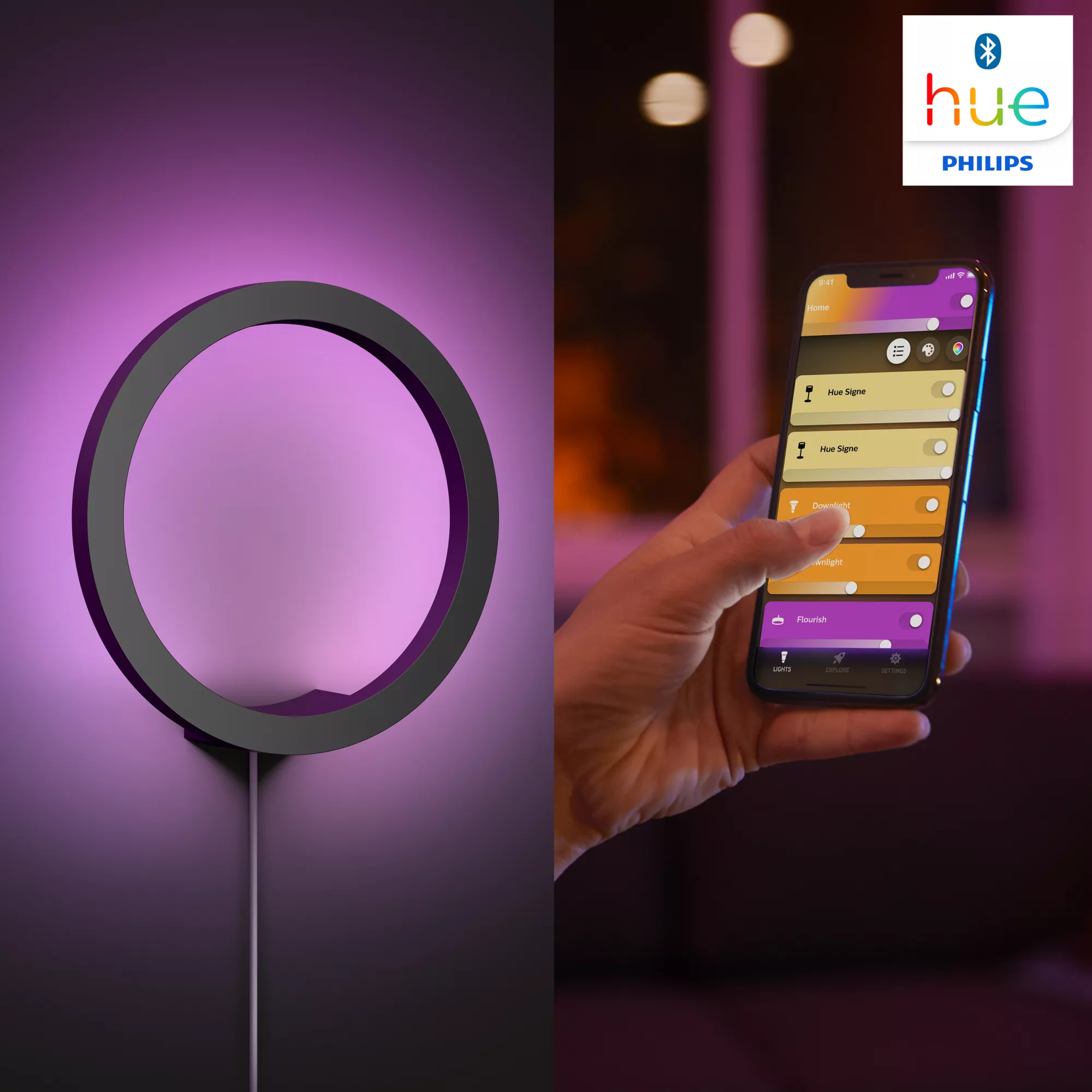 Philips by Signify Philips Hue White and colour ambience Sana wall light – image 5