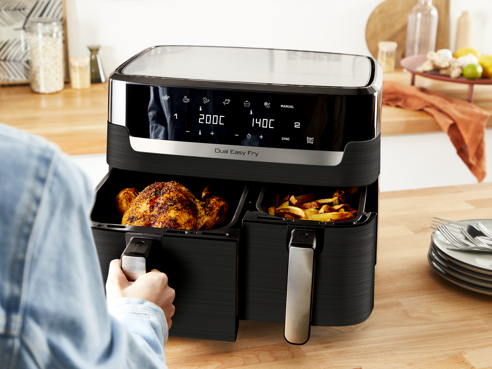 Tefal Dual Easy Fry & Grill EY9018 Double – image 5