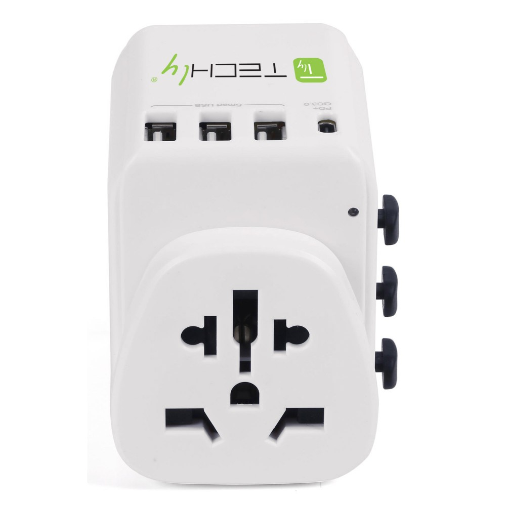 Techly Travel Adapter 3 Port USB-A + 1 USB-C White – image 4