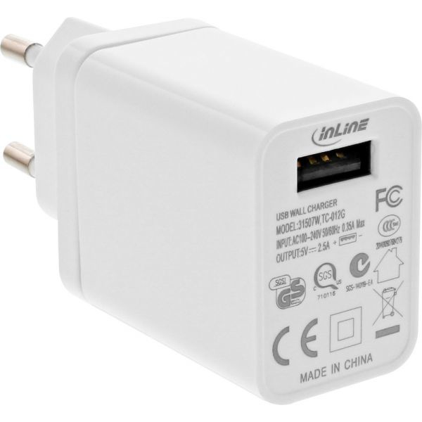 InLine 31507W mobile device charger Universal White AC Indoor
