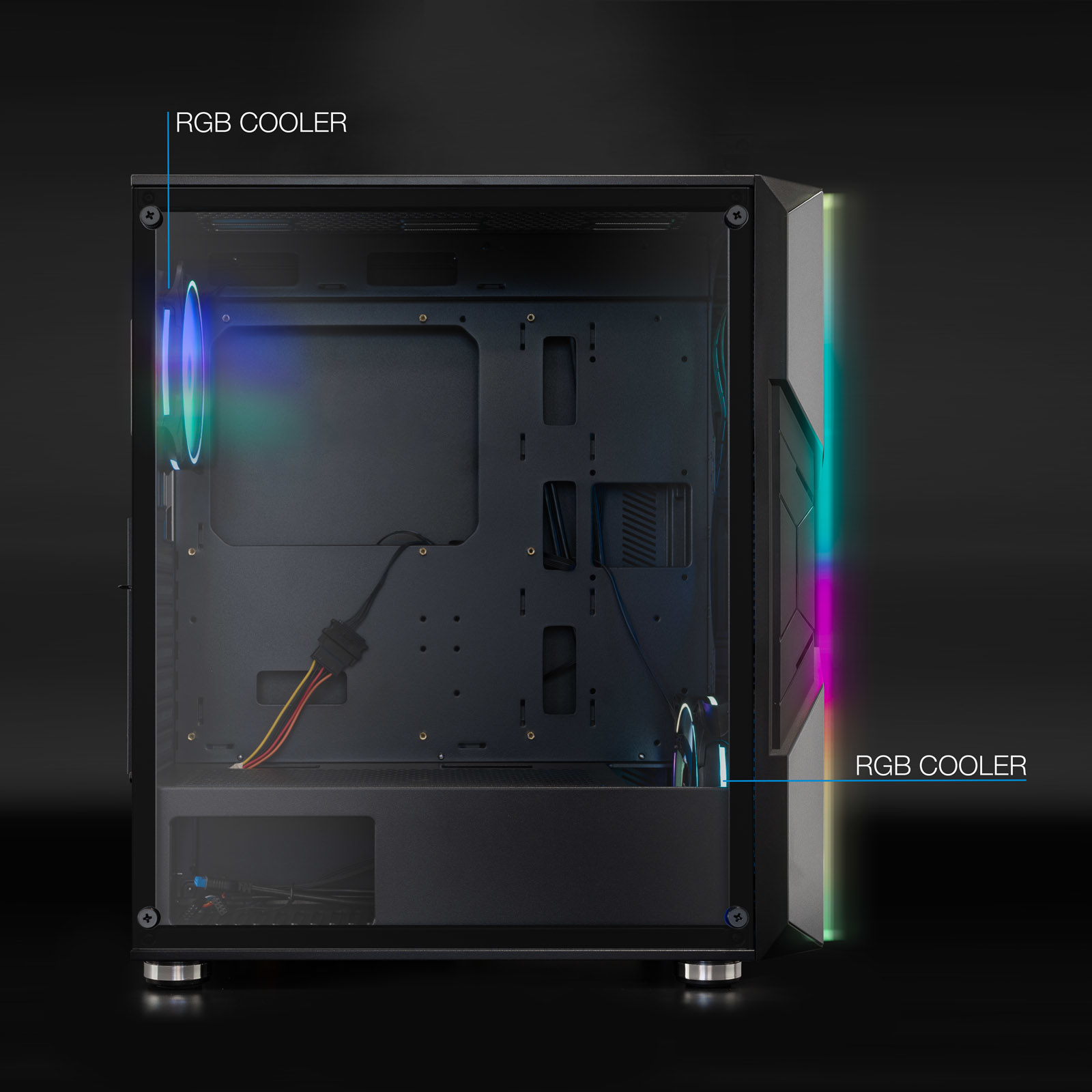 TooQ Semitower Gaming Case TQGCC103-B "NIGHTCITY" Black – image 5