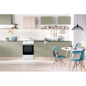 Indesit IS5E4KHW/EU cooker Freestanding cooker Electric Black, White – image 4