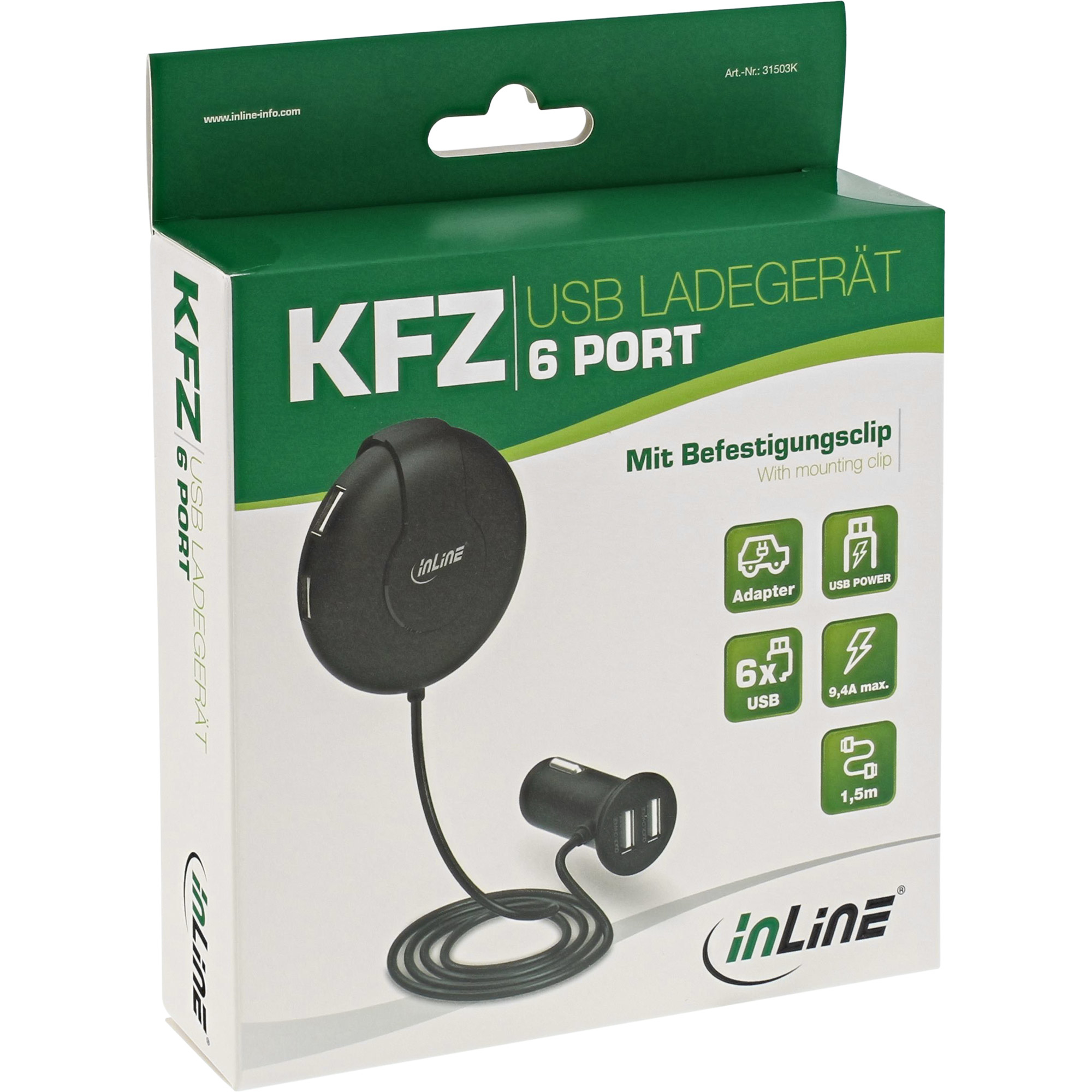 InLine USB car charger with smart IC, 12/24V to – image 7
