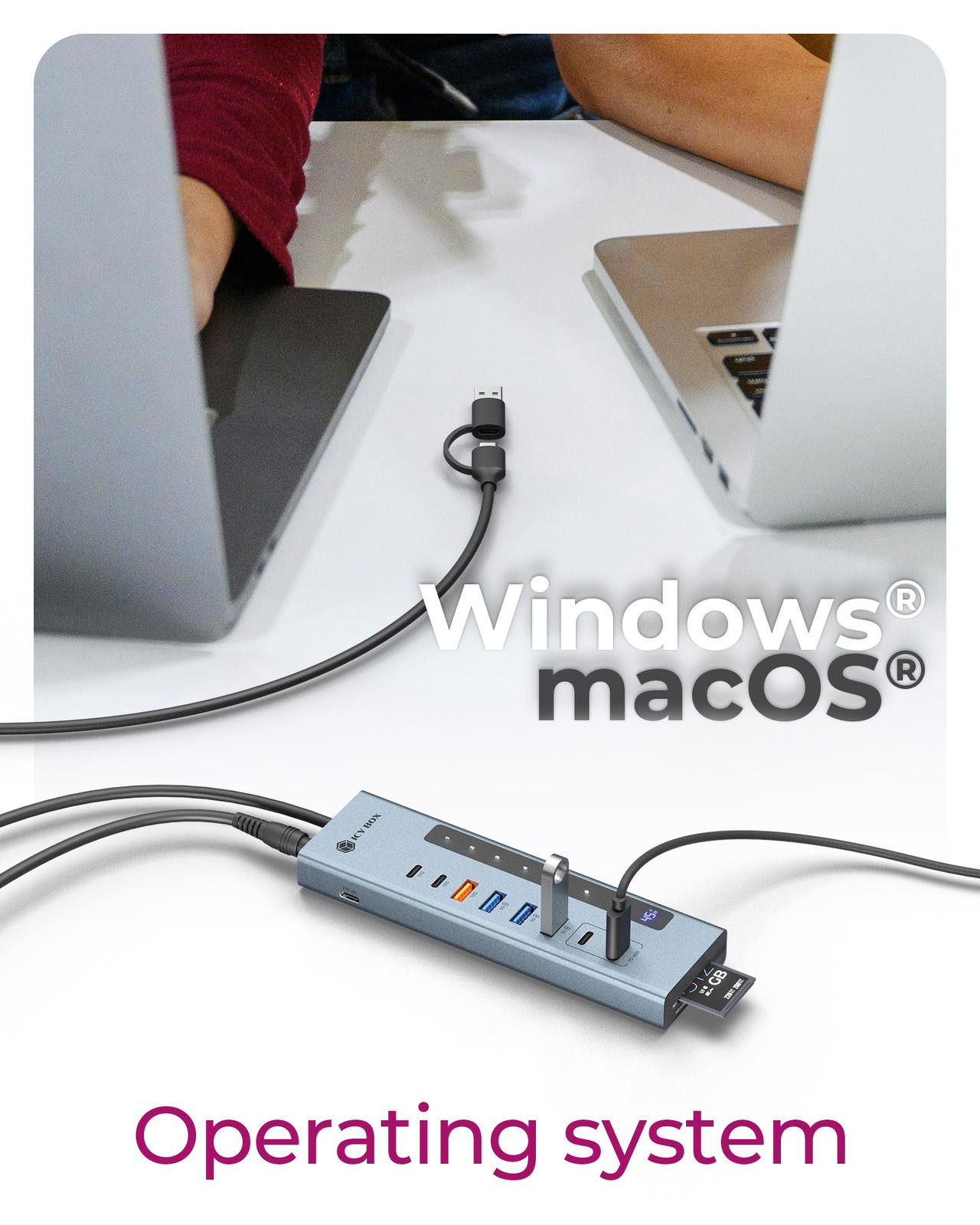 ICY BOX 11-in-1 USB Type-C hub with card reader and PD – image 8