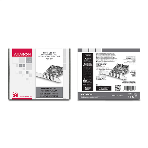 Axagon PCEU-43V interface cards/adapter Internal USB 3.2 Gen 1 (3.1 Gen 1) – image 5