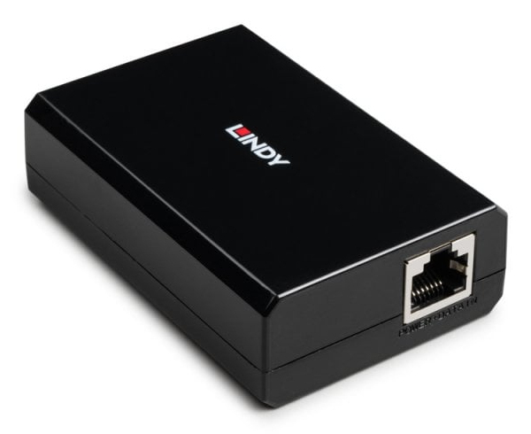 Lindy 73474 séparateur voix-données Connexion Ethernet, supportant l'alimentation via ce port (PoE) Noir