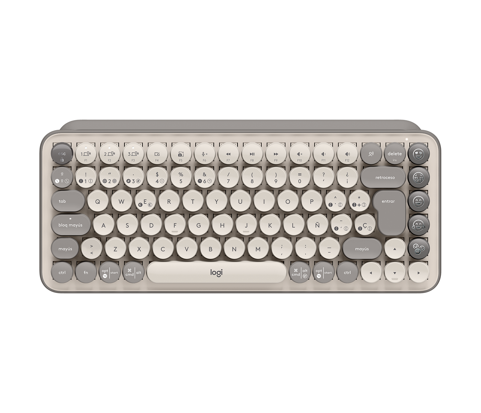 Teclado Logitech Pop Keys - Inalámbrico - Bluetooth - Inglés - Multimedia - Gris - 920-011518