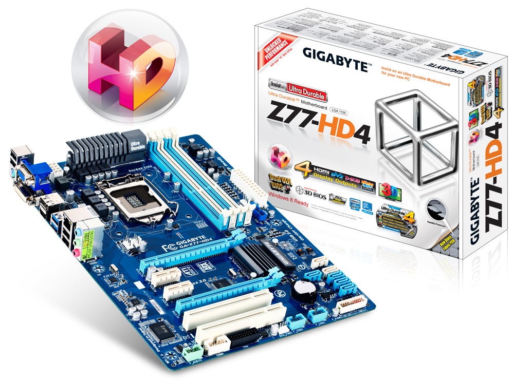 GIGABYTE GA-Z77-HD4 motherboard Intel® Z77 Express LGA 1155 (Socket H2) ATX – image 3