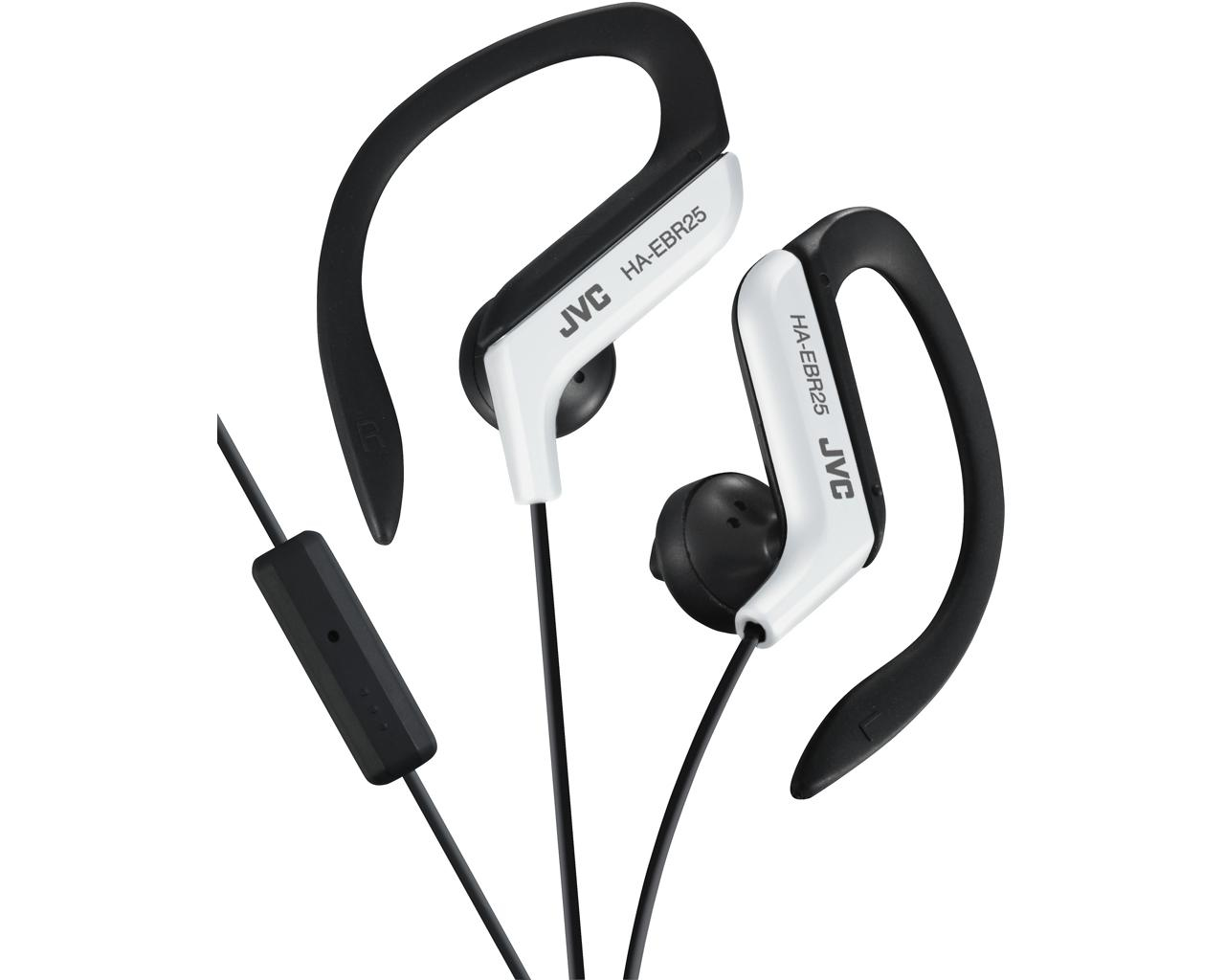 JVC HA-EBR25-W-E Ear clip headphones for sport with remote & mic