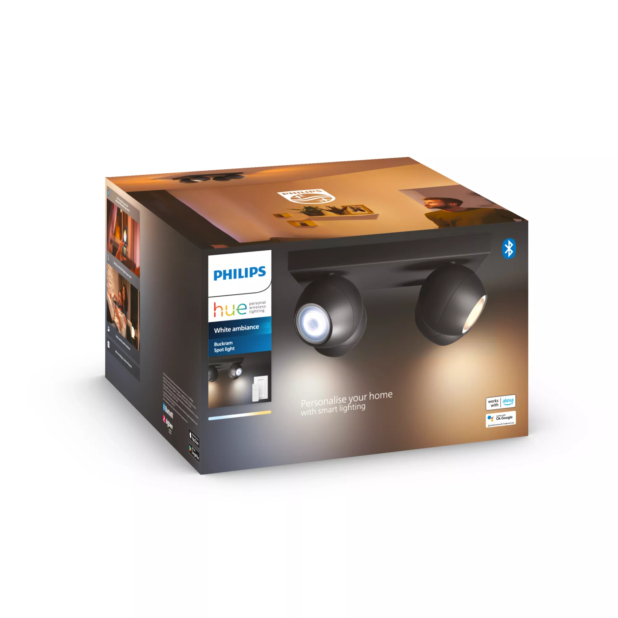 Philips by Signify Philips Hue White ambience Buckram quadruple spotlight – image 4