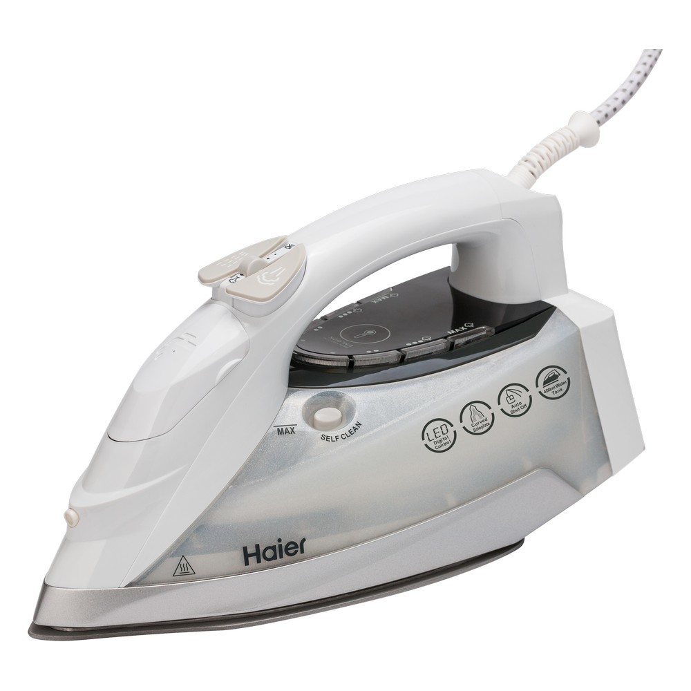 Haier HI-600 Dry & Steam iron Ceramic soleplate White – image 3