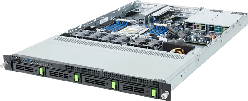 GIGABYTE R143-E30-AAB1 AMD SoC Socket SP6 Rack (1U) Black, Steel