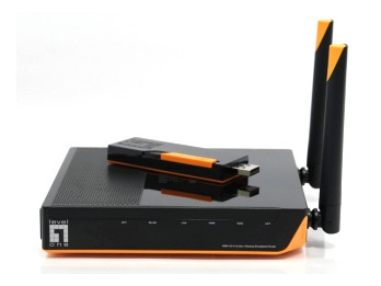 LevelOne WSK-3000 wireless router Fast Ethernet Black, Orange – image 2