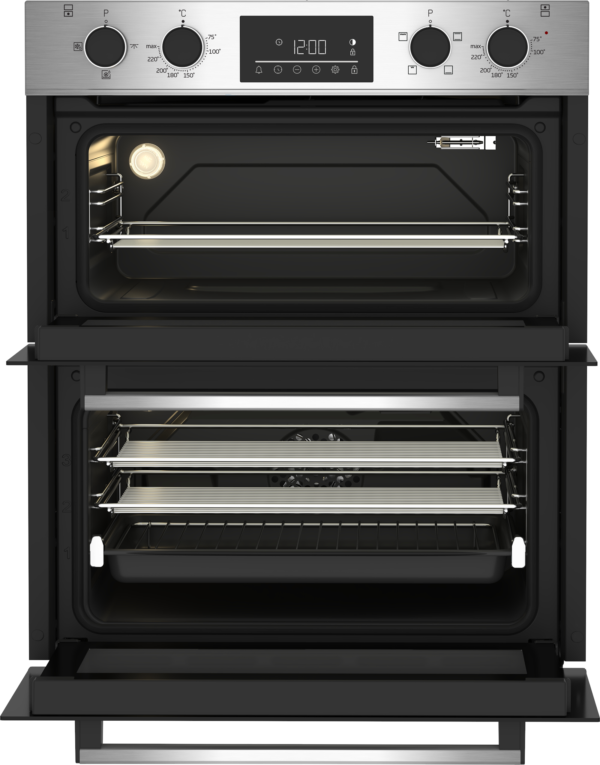 Beko BBTQF22300X 72cm Built-Under Double Fan Oven with Touch Control LED Timer – image 4