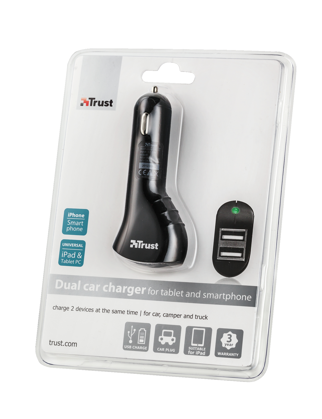 Trust Dual Car Charger for tablet and smartphone – image 3