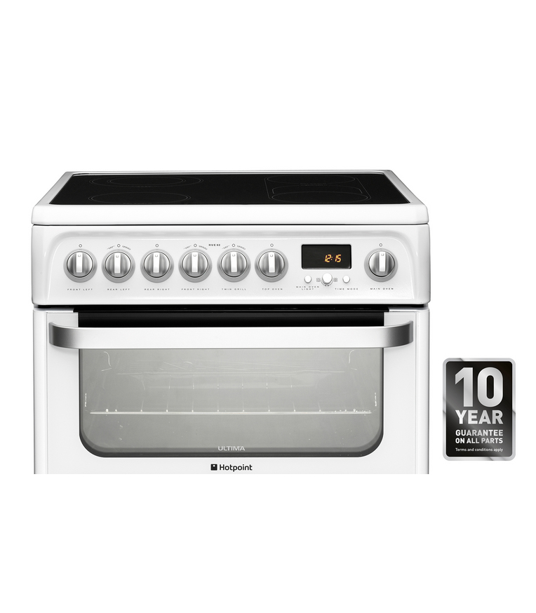 Hotpoint HUE62PS cooker Freestanding cooker Electric Ceramic hob White – image 2