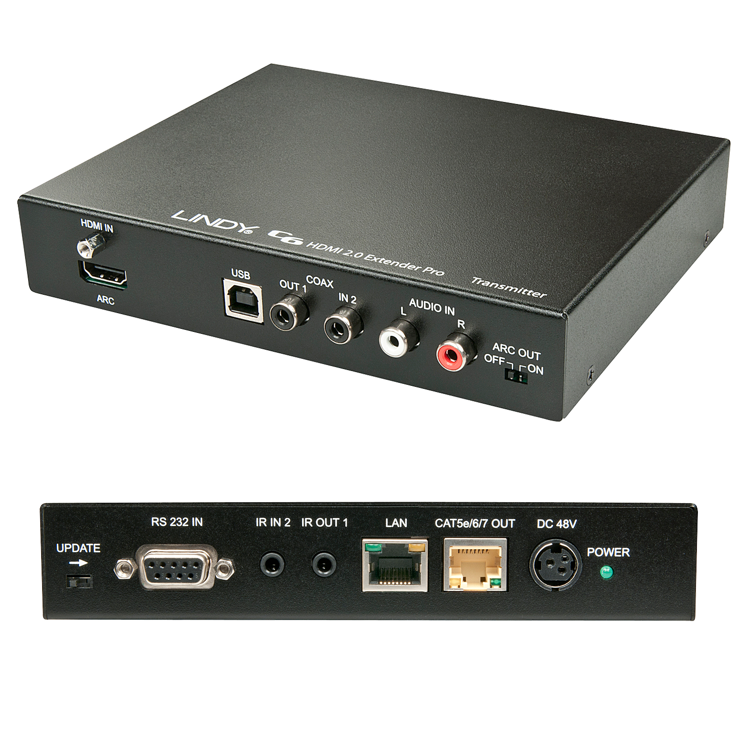 Lindy 38202 AV extender AV transmitter Black