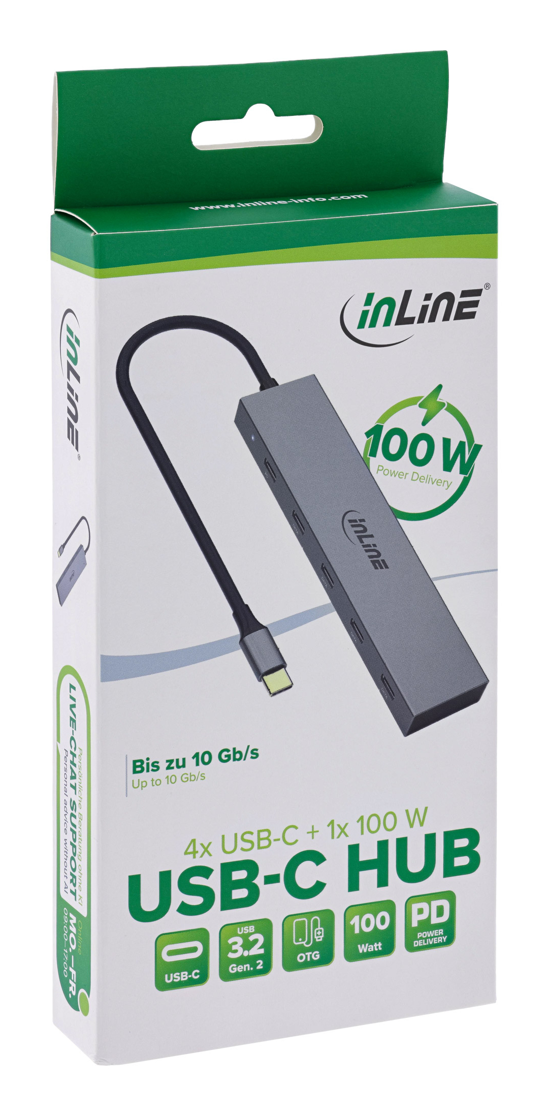 InLine 35392E interface hub USB Type-C 10000 Mbit/s Grey – image 3