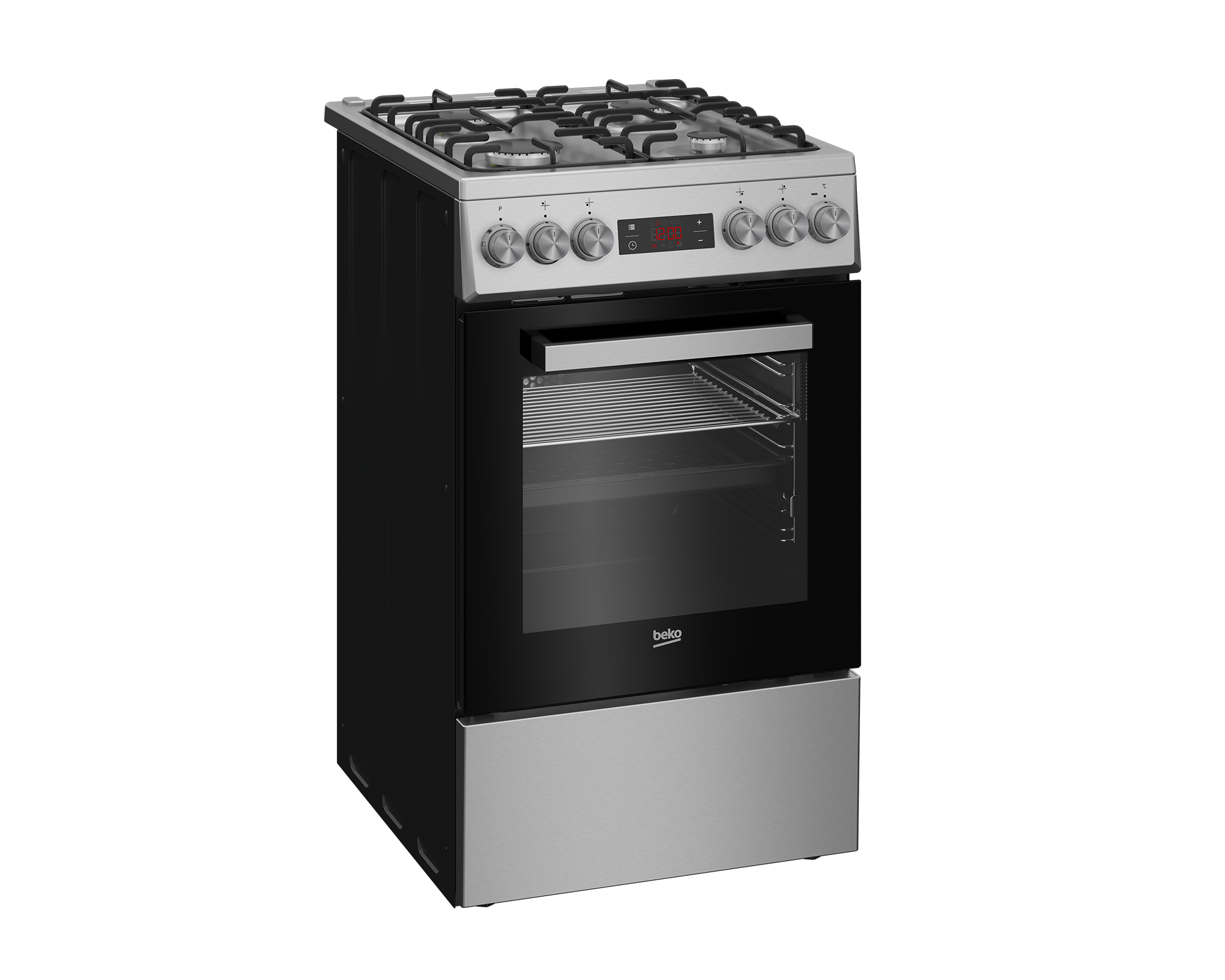 Beko FSM52321DXDT cooker Freestanding cooker Electric Gas Stainless steel, Black – image 1