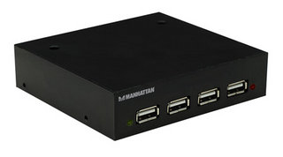 Manhattan 350310 interface hub 480 Mbit/s Black
