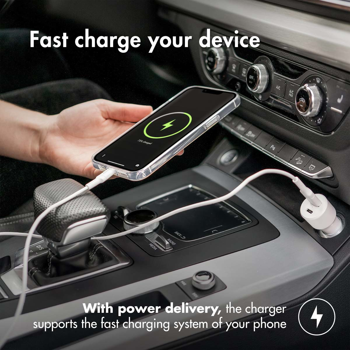 Accezz CARCHARGER50267102 mobile device charger Universal White Cigar lighter Fast charging Auto – image 6