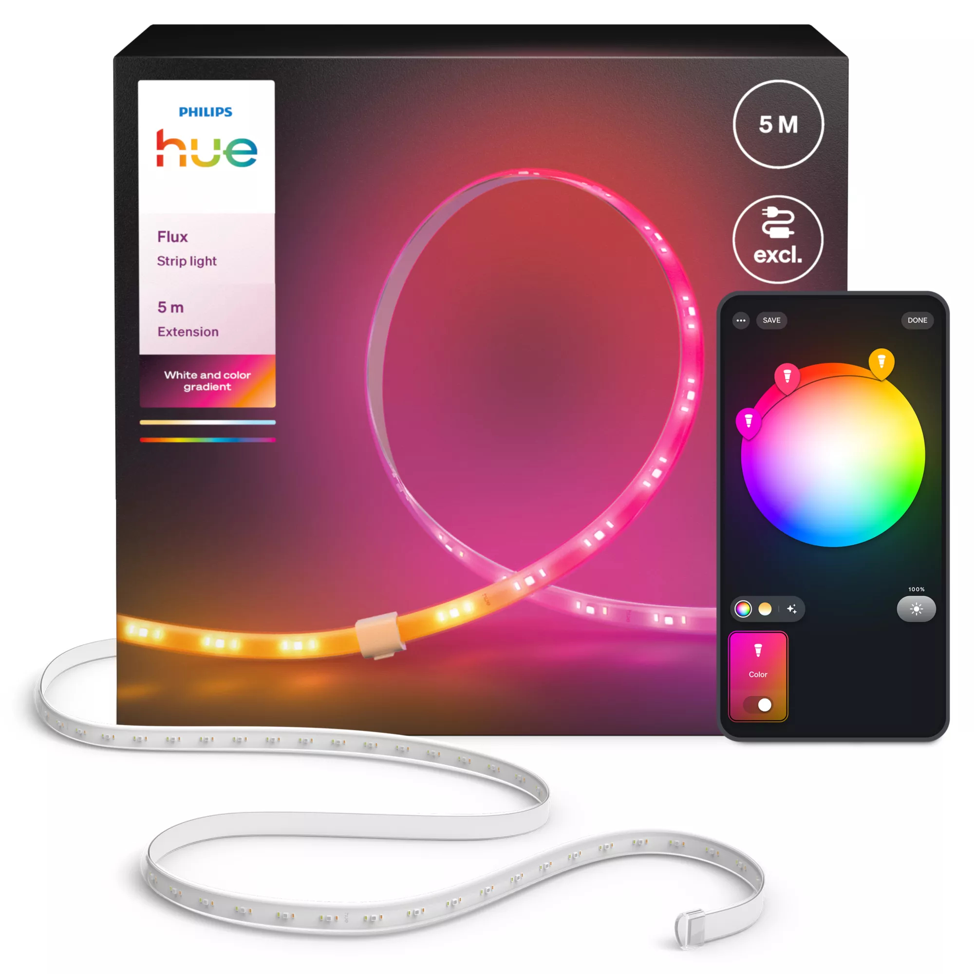 Philips by Signify Philips Hue Flux strip light extension 5 m – image 3