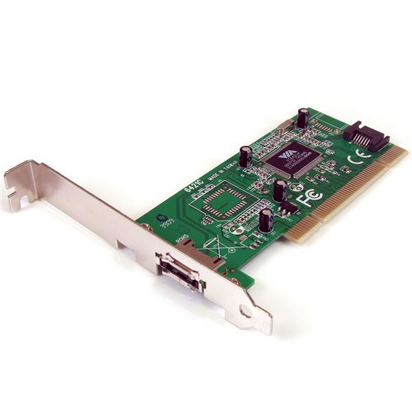 StarTech.com 1 Port eSATA + 1 Port SATA PCI SATA Controller Card w/ LP Bracket – image 1