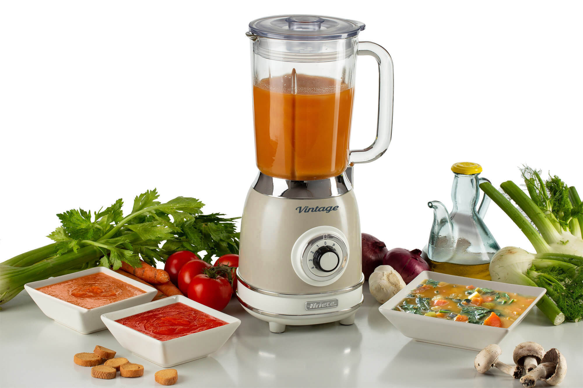 Ariete 583, Vintage Blender with 1.5 Liter glass cup, 4 Stainless Steel Blades, 4 Speeds + Pulse, 1000 Watt, Beige – image 8