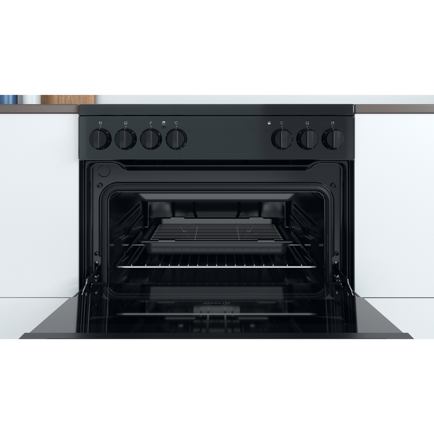 Indesit ID67V9KMB/UK cooker Freestanding cooker Electric Ceramic hob Black – image 7